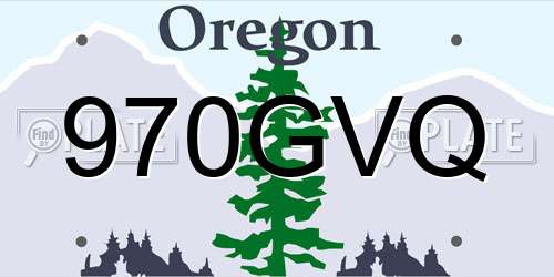 970GVQ Oregon License Plate