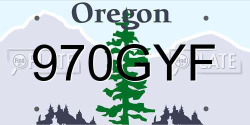 970GYF Oregon License Plate