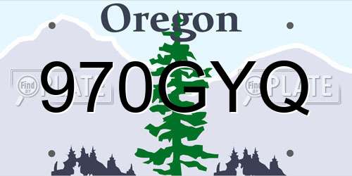 970GYQ Oregon License Plate
