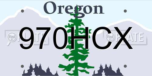970HCX Oregon License Plate