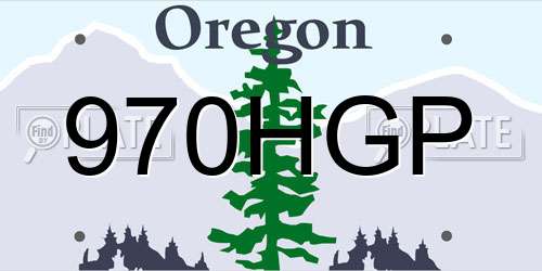 970HGP Oregon License Plate