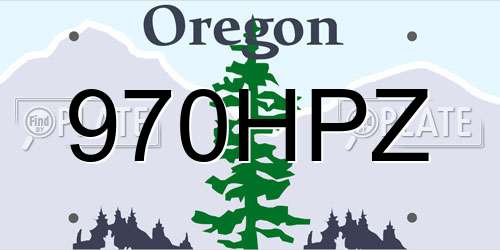 970HPZ Oregon License Plate