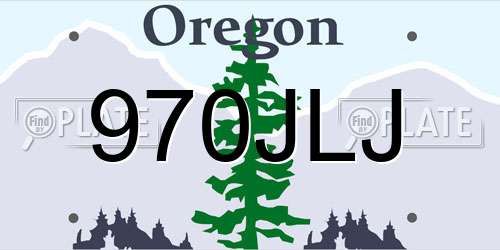 970JLJ Oregon License Plate