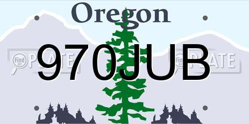 970JUB Oregon License Plate