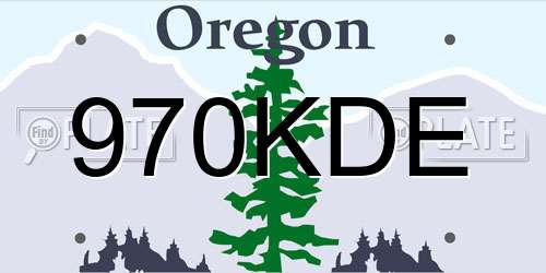 970KDE Oregon License Plate
