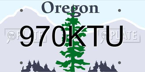 970KTU Oregon License Plate