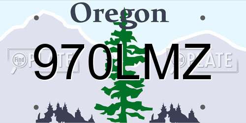 970LMZ Oregon License Plate