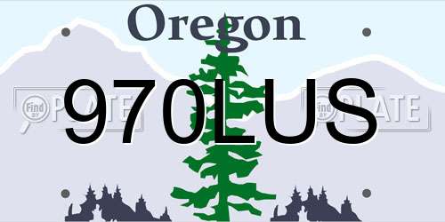 970LUS Oregon License Plate