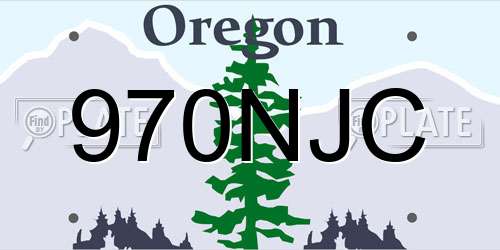 970NJC Oregon License Plate