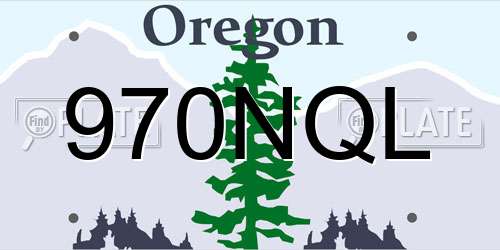 970NQL Oregon License Plate