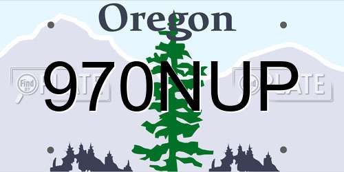 970NUP Oregon License Plate