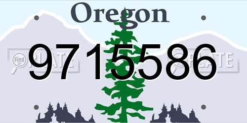 9715586 Oregon License Plate