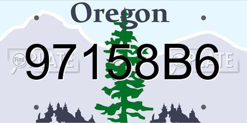 97158B6 Oregon License Plate