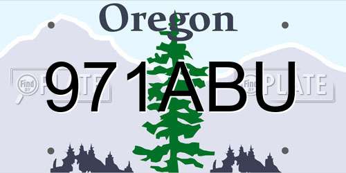 971ABU Oregon License Plate