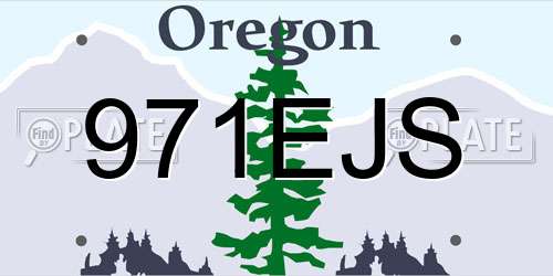 971EJS Oregon License Plate