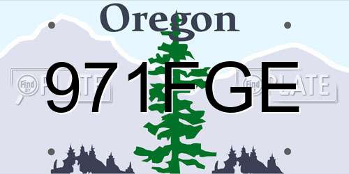 971FGE Oregon License Plate