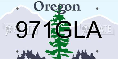 971GLA Oregon License Plate