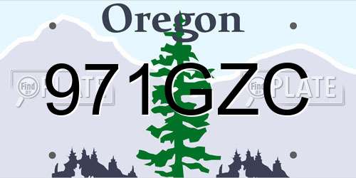971GZC Oregon License Plate