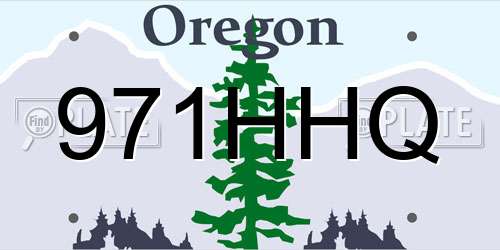 971HHQ Oregon License Plate