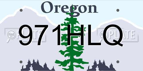 971HLQ Oregon License Plate