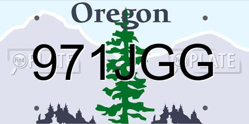 971JGG Oregon License Plate