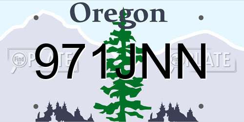 971JNN Oregon License Plate