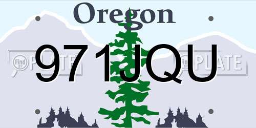 971JQU Oregon License Plate