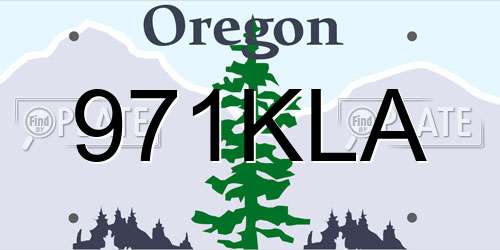 971KLA Oregon License Plate