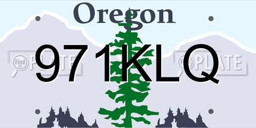 971KLQ Oregon License Plate