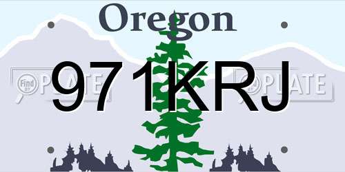 971KRJ Oregon License Plate