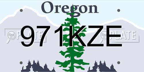 971KZE Oregon License Plate