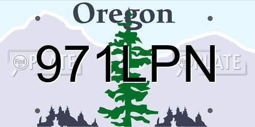 971LPN Oregon License Plate