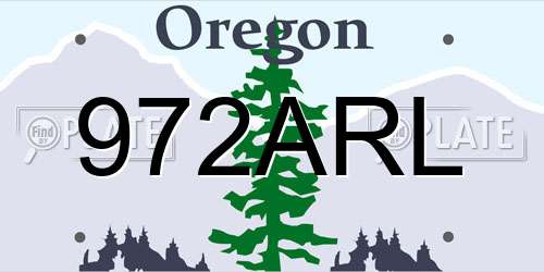 972ARL Oregon License Plate