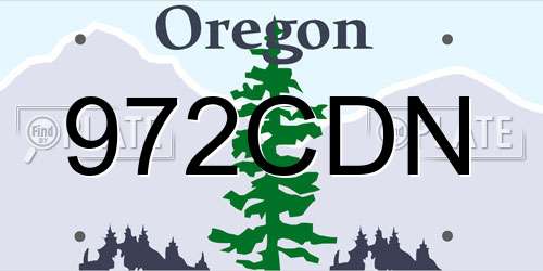 972CDN Oregon License Plate