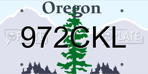 972CKL Oregon License Plate
