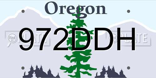 972DDH Oregon License Plate