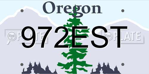 972EST Oregon License Plate