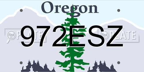 972ESZ Oregon License Plate