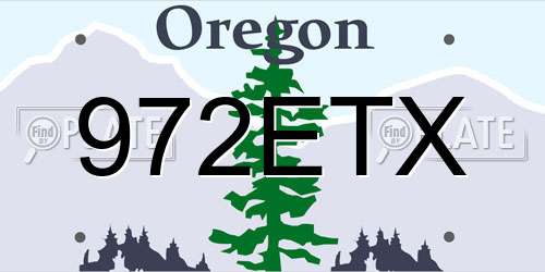 972ETX Oregon License Plate