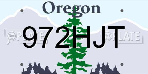 972HJT Oregon License Plate