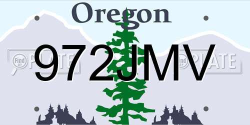972JMV Oregon License Plate