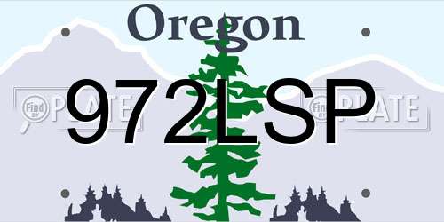 972LSP Oregon License Plate
