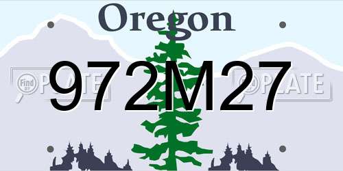972M27 Oregon License Plate