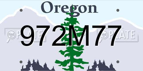 972M77 Oregon License Plate