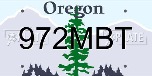 972MBT Oregon License Plate