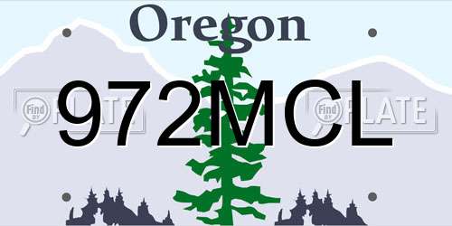 972MCL Oregon License Plate