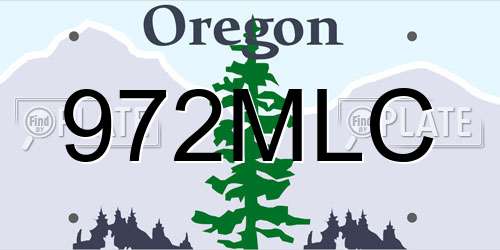 972MLC Oregon License Plate