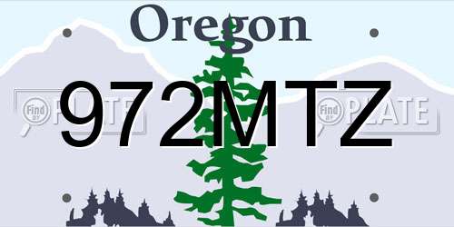 972MTZ Oregon License Plate