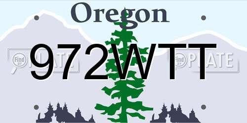 972WTT Oregon License Plate