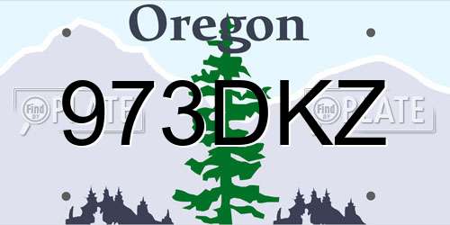 973DKZ Oregon License Plate